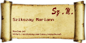 Szikszay Mariann névjegykártya